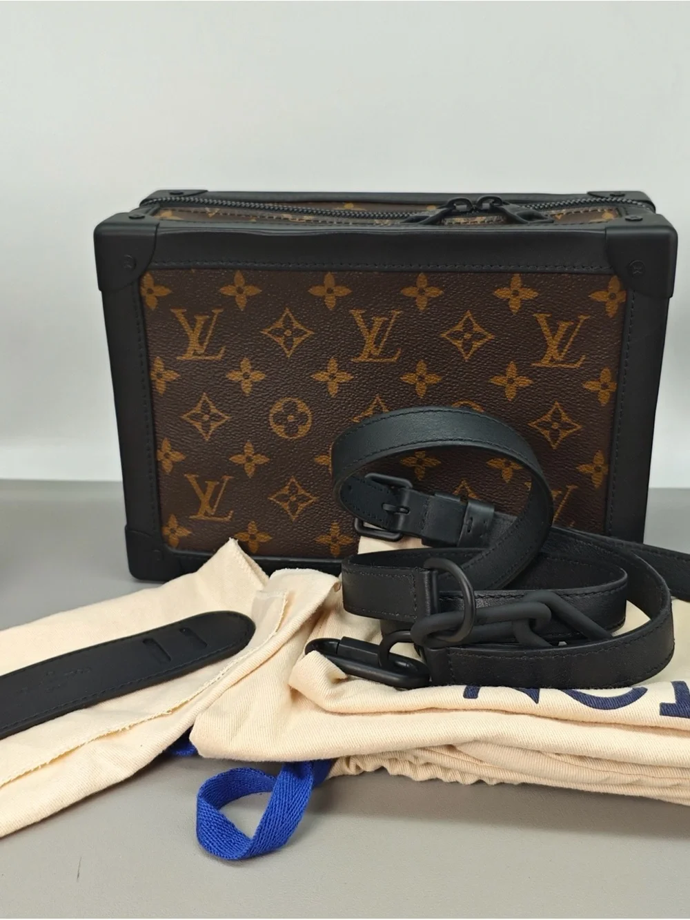 Louis Vuitton Brown Monogram Canvas Trunk Crossbody with Black Trim